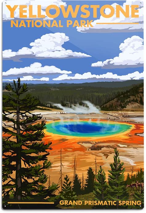 yellowstone retro poster|yellowstone national park wall art.